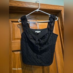 Aeropostale Black Lace Cropped Camisole